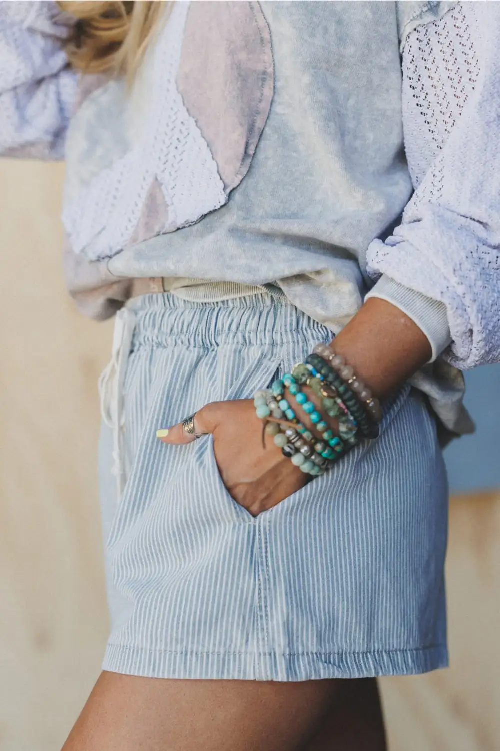 Relaxed Drawstring Elastic Waist Casual Denim Shorts