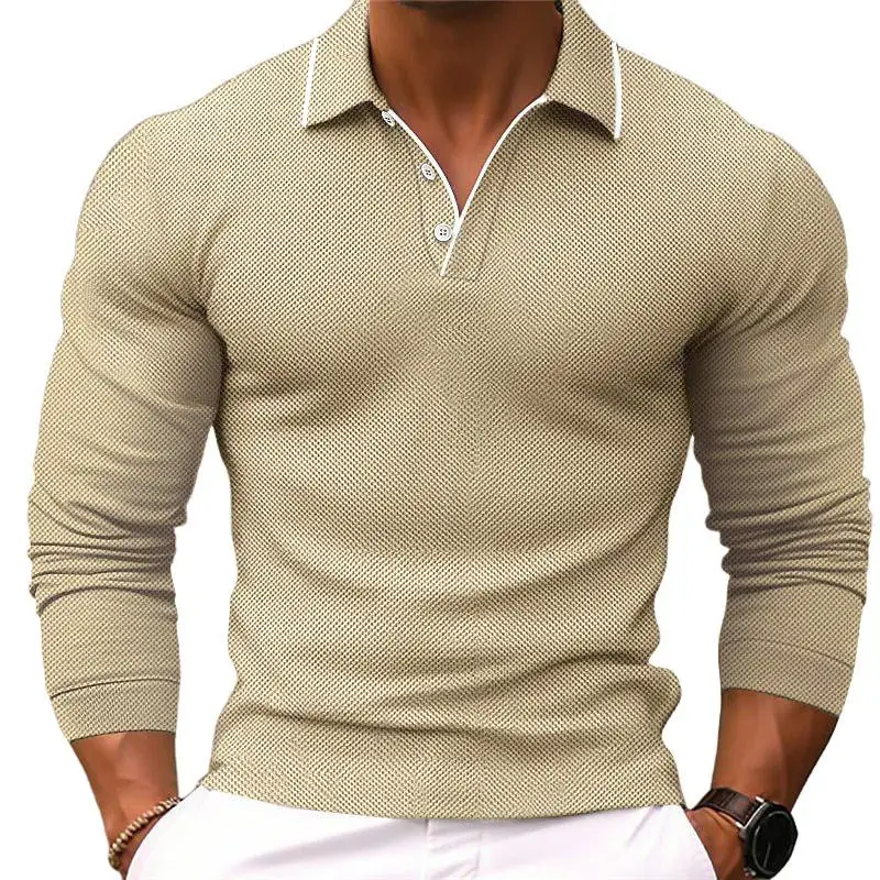 Classic Long Sleeve Collared Knit Shirt
