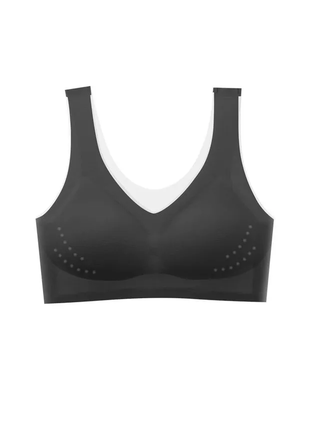 Women Comfortable Simple High Elasticity Ventilation Hole No Trace  Bra & Bralette