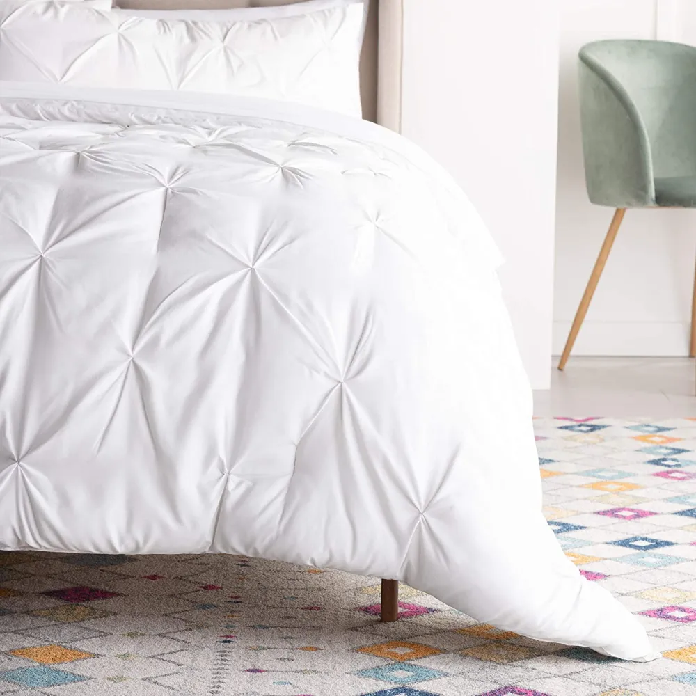 All-Season Quilted Comforter - Corner Duvet Tabs - Hypoallergenic - Plush Microfiber Fill - Machine Washable - Duvet Insert