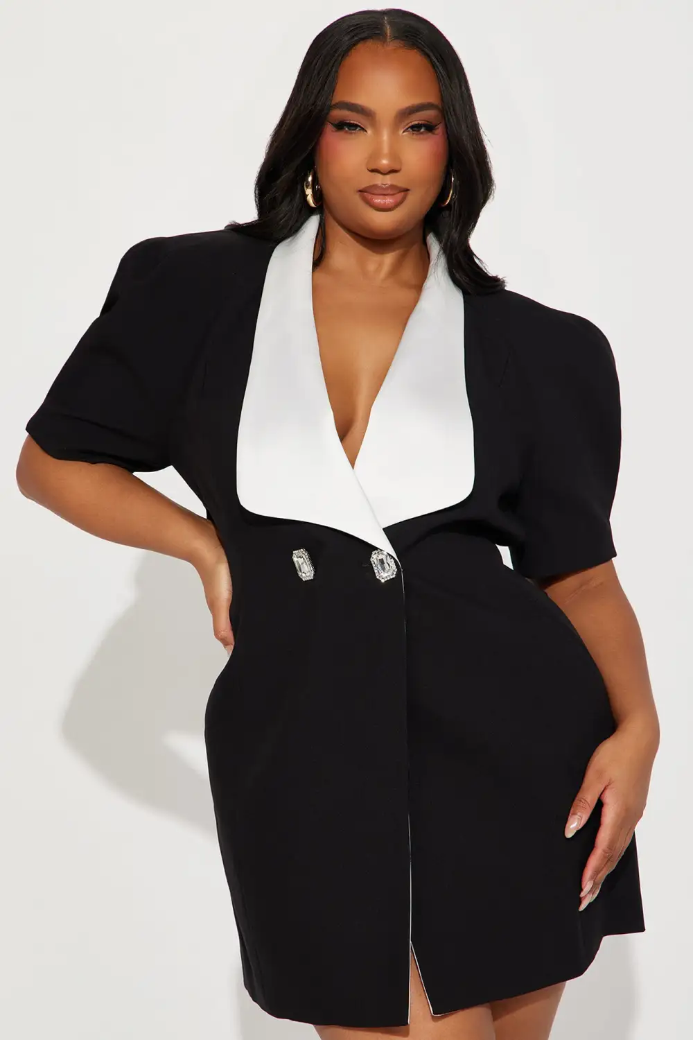 Audrey Blazer Mini Dress - Black