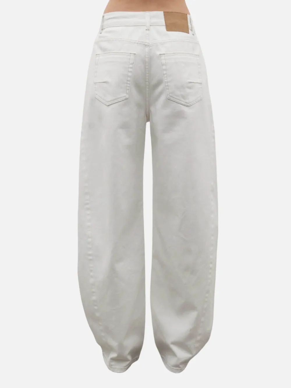 Barrel Shape Leg Jeans with Pockets