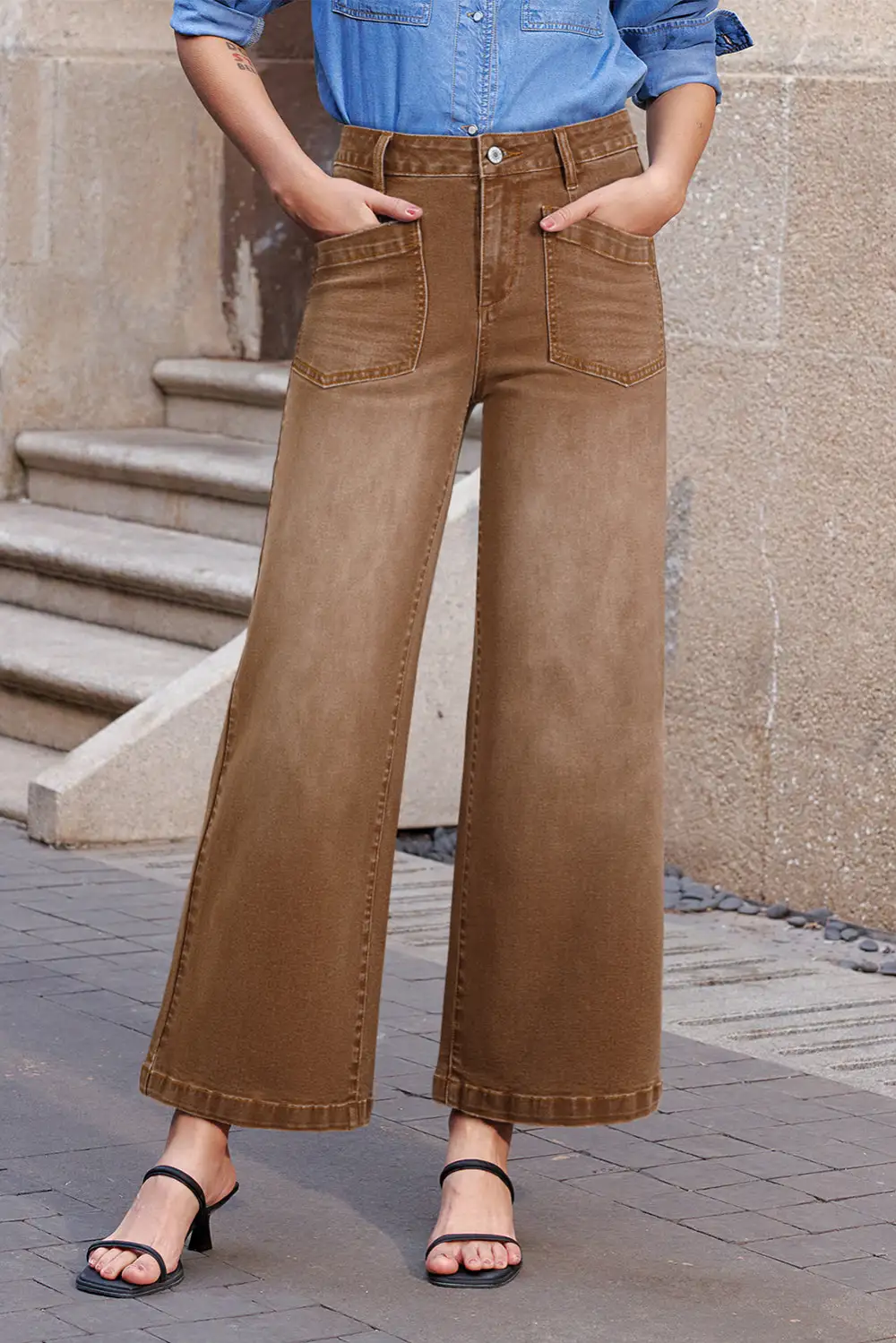 Modern Mimimalist Patch Pocket Womens Shift Jeans