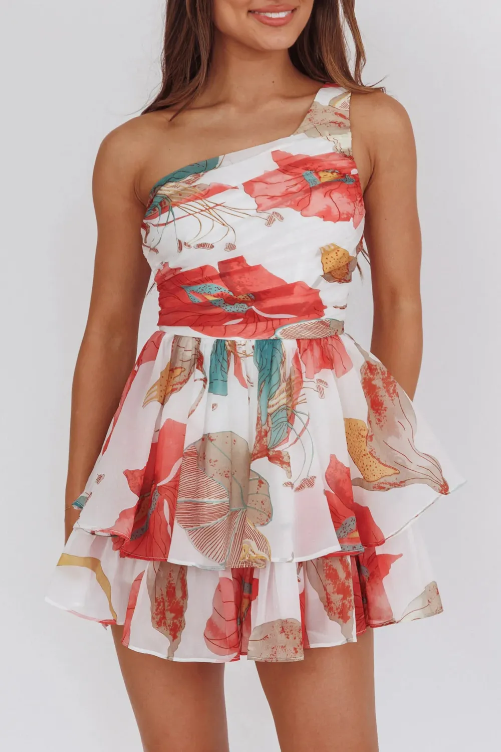 Sweet Girl Style One Shoulder Dress