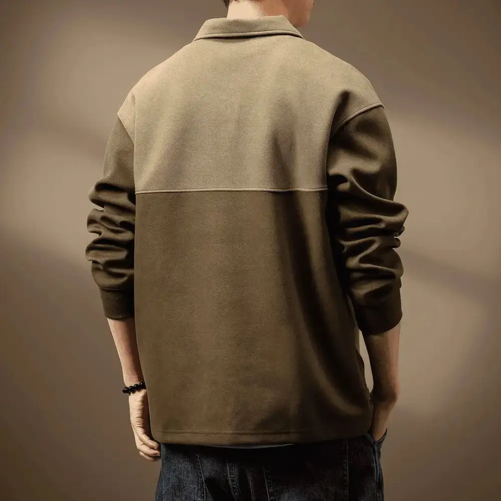 Structured Long Sleeve Collar Polo