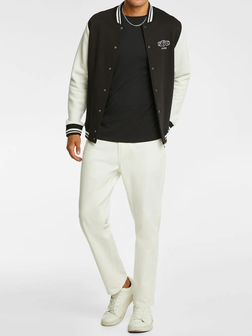 Black And White Varsity Letterman Jacket