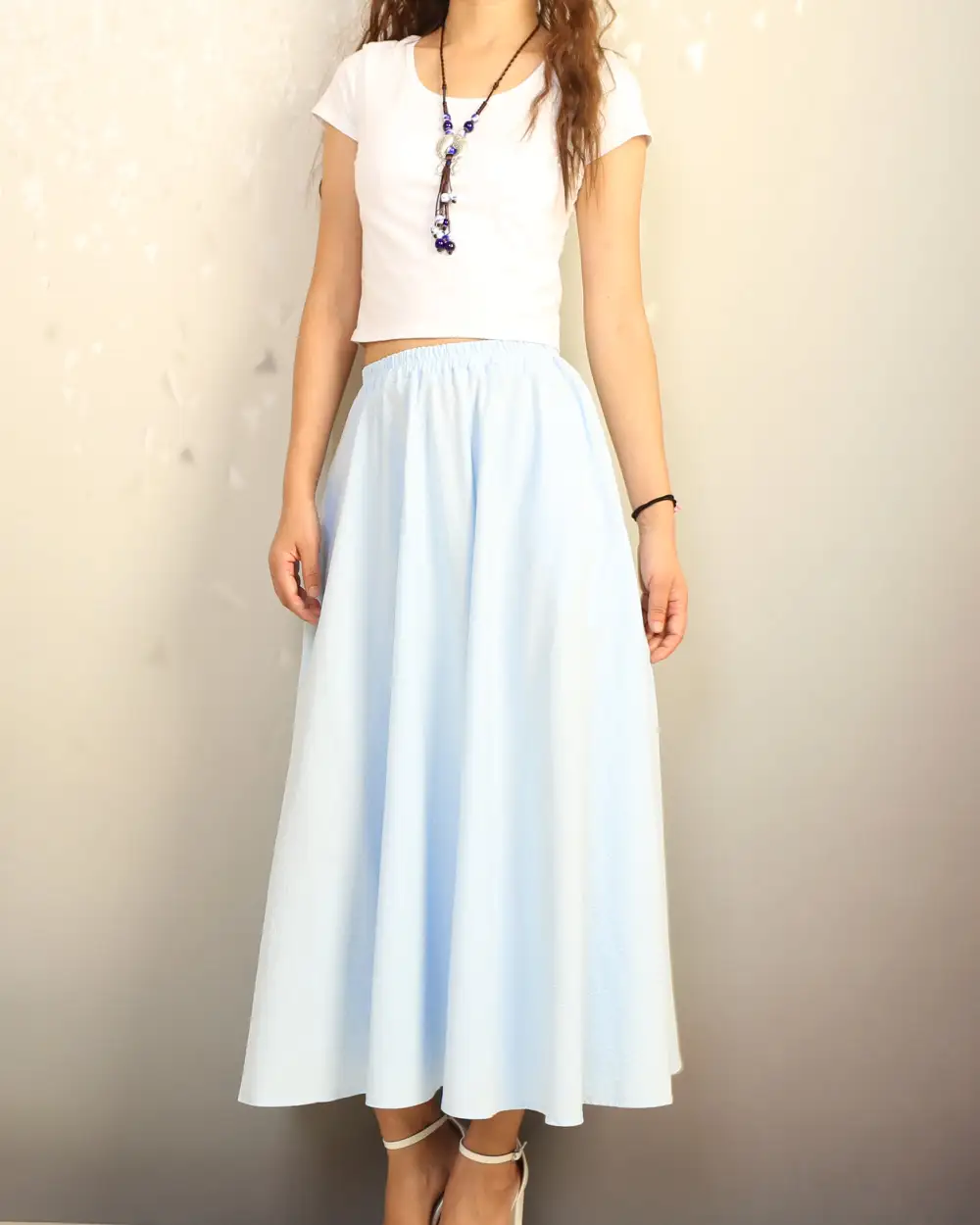 Boho Linen Flared Skirt