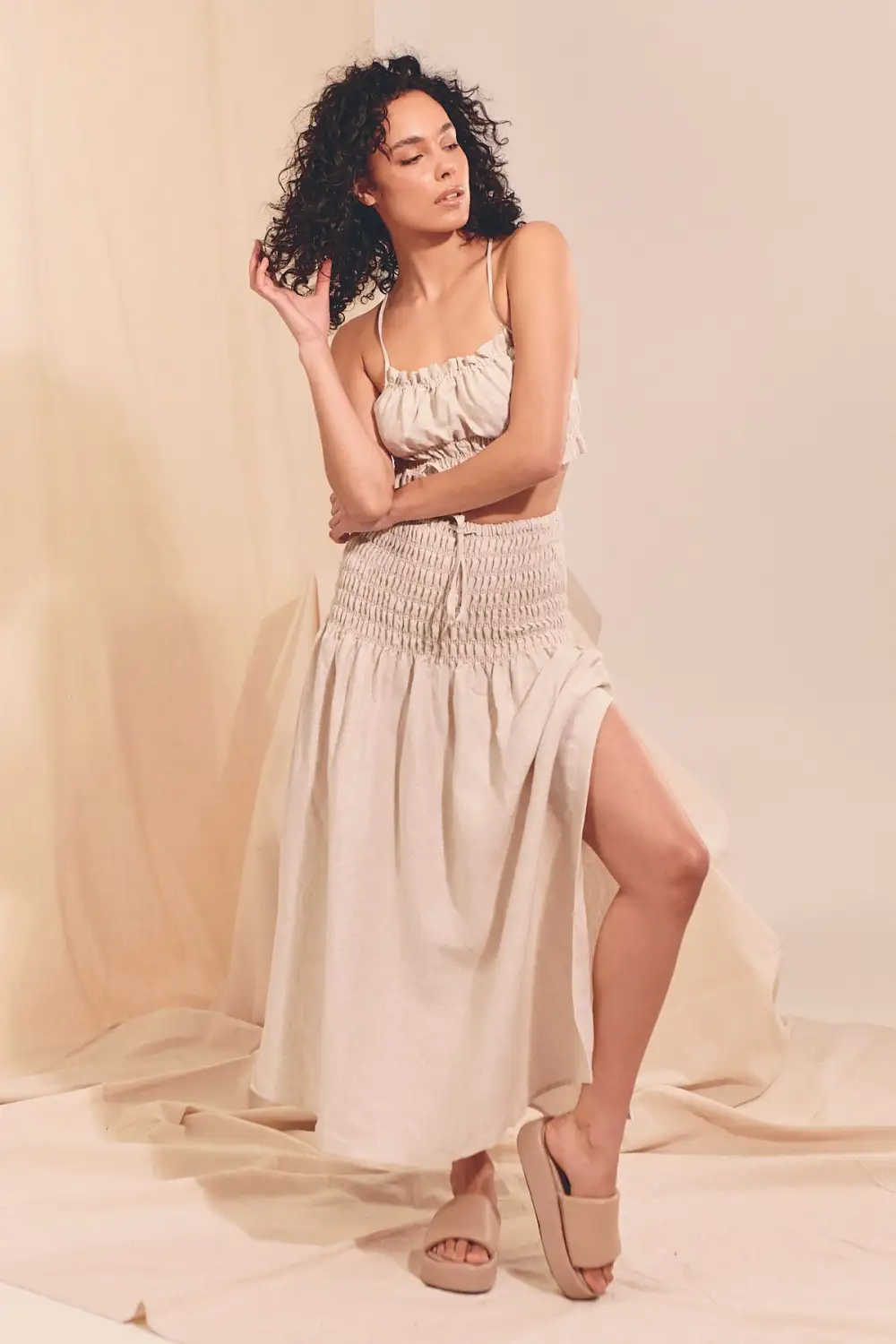 Cece Linen Skirt- Kiva