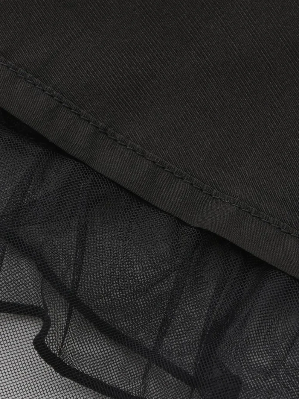 Layered Mesh Ruffle Short - Sleeve Dress