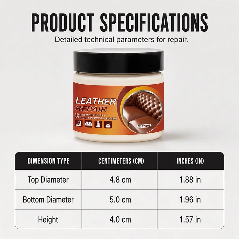 Multi‑Functional Leather Scratch Repair Cream‑Professional Seamless Leather Restorer, Texture Restoration Balm for Sofa, Car Seats, Bags & Shoes
