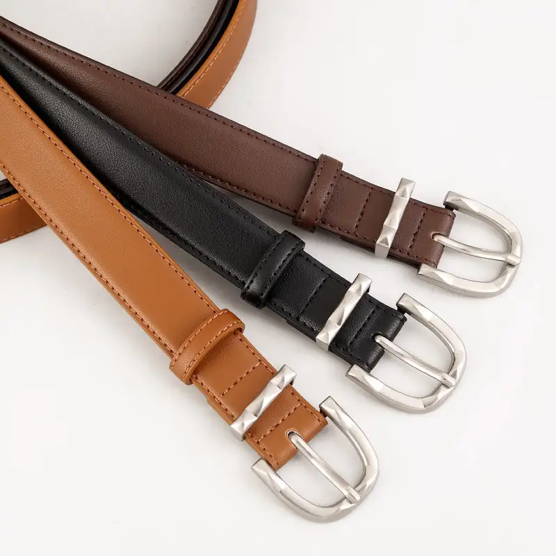 Simple Classic Leather Skinny Belt