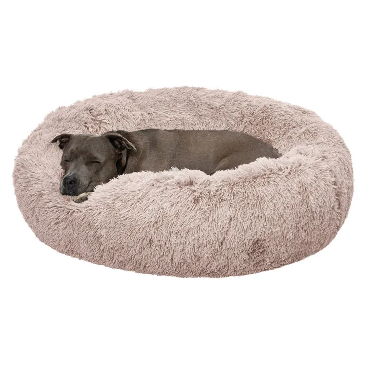 Calming Cuddler Long Fur Donut Bed