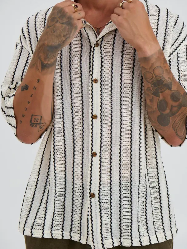 Casual Soft And Comfortable Black Stripe Shirt