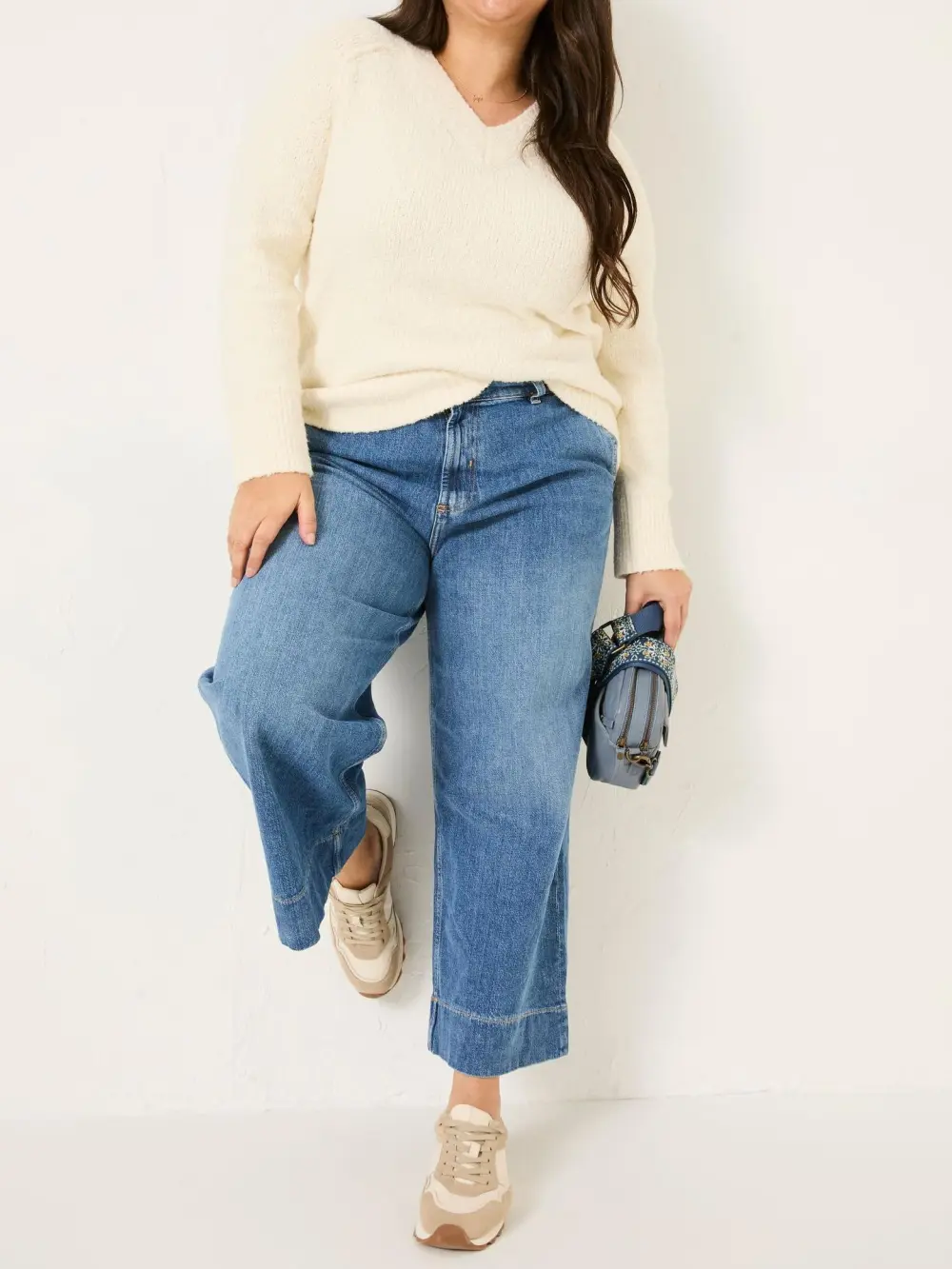 Ivory Bonnie Boucle V-Neck Jumper