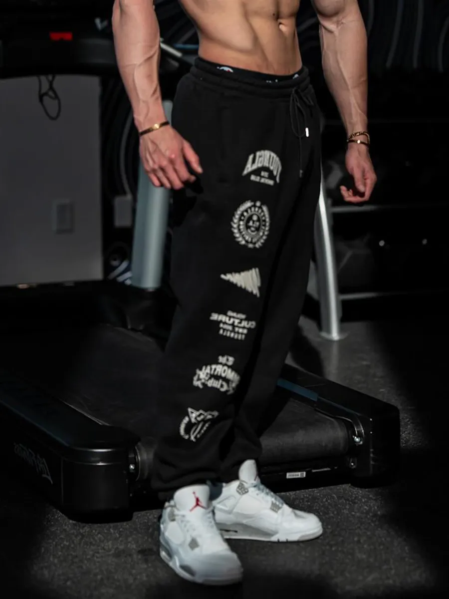 Men's letter print jogging pants