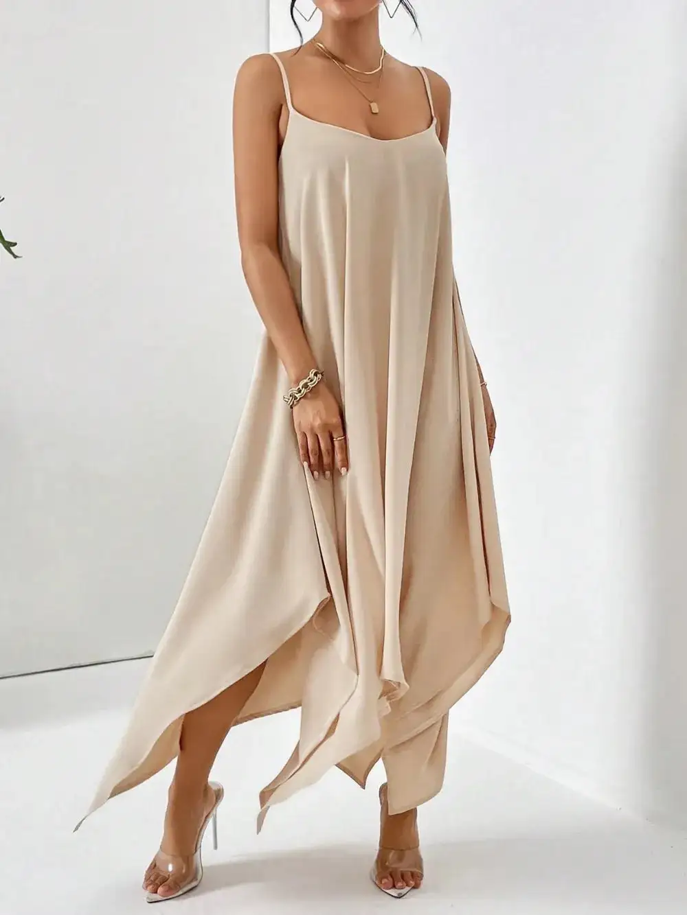 Scoop Neck Cami Midi Dress