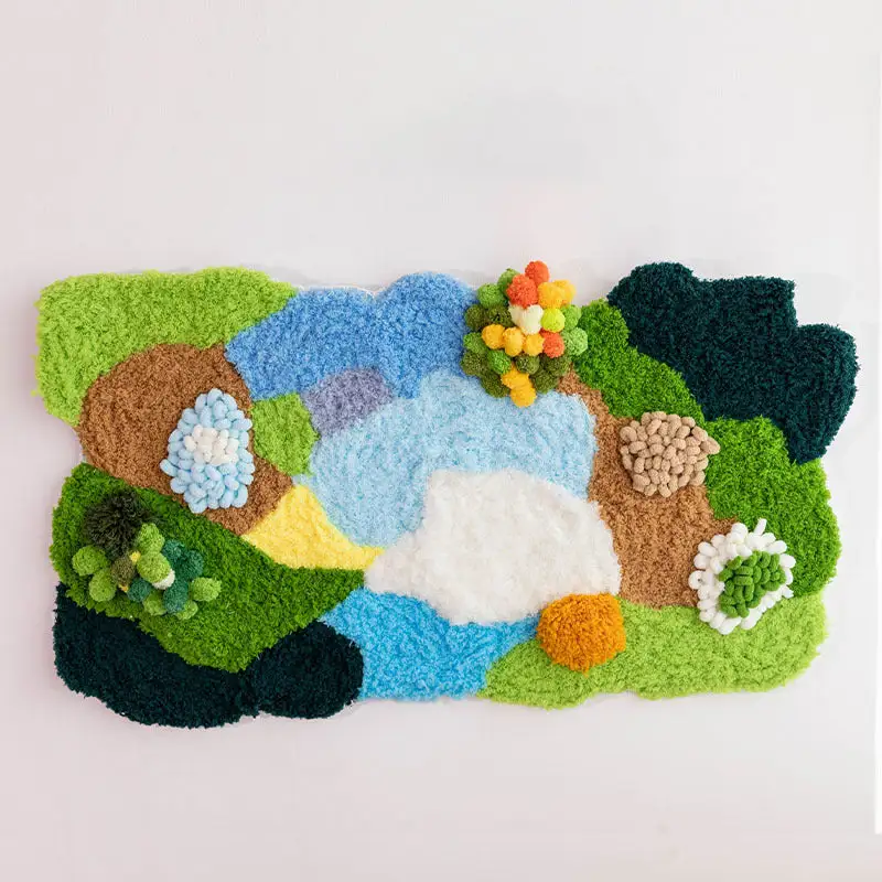 Handmade Moss Rug & Coasters Tufting Coaster Handmade Material Pack Kit