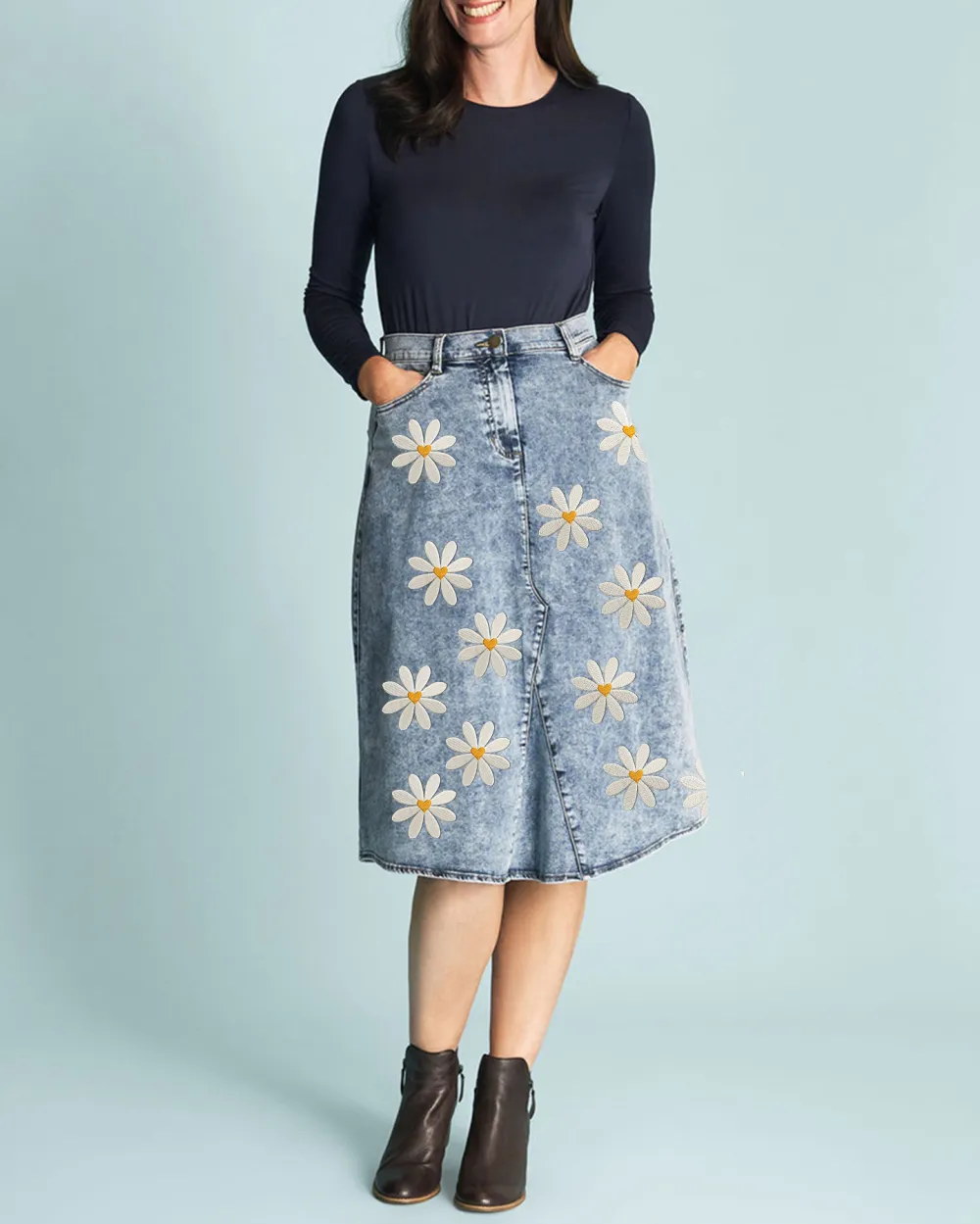 A-Line Denim Skirt