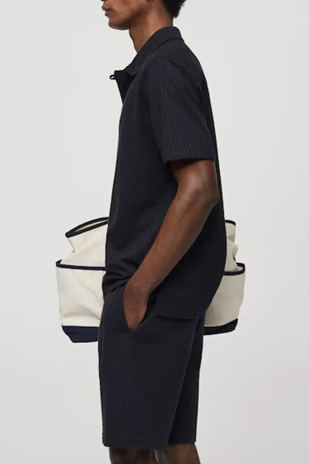 Seersucker Cotton Polo Shirt