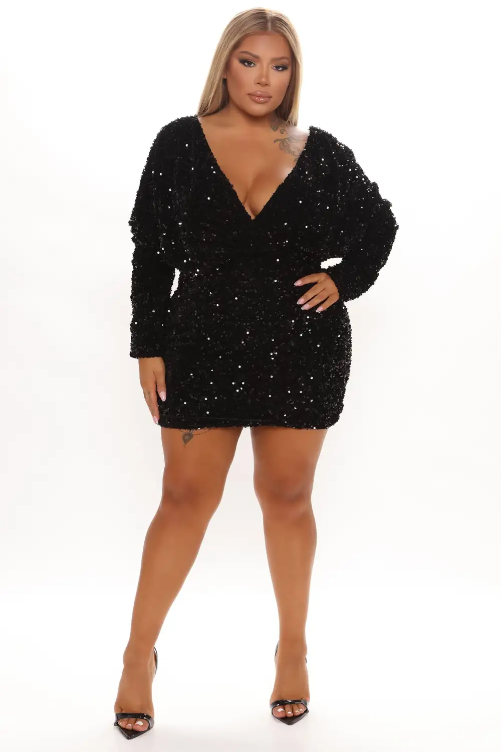 One And Only Sequin Mini Dress - Black