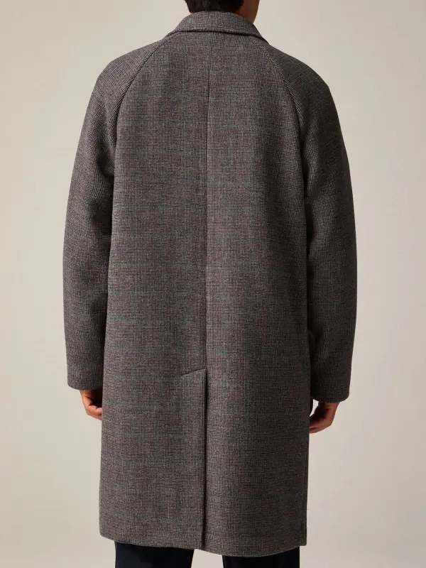 Gray Long Length Wool Overcoat