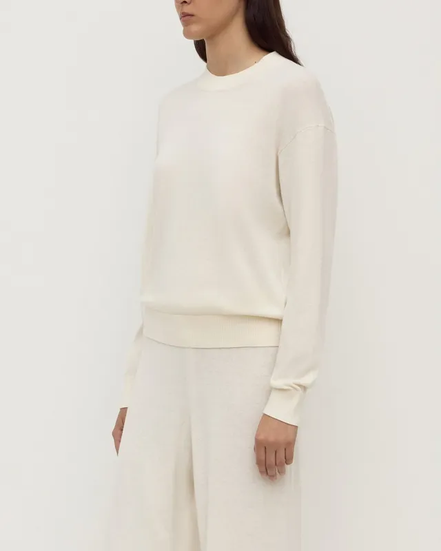 Cream Cotton Cashmere Lounge Sweater