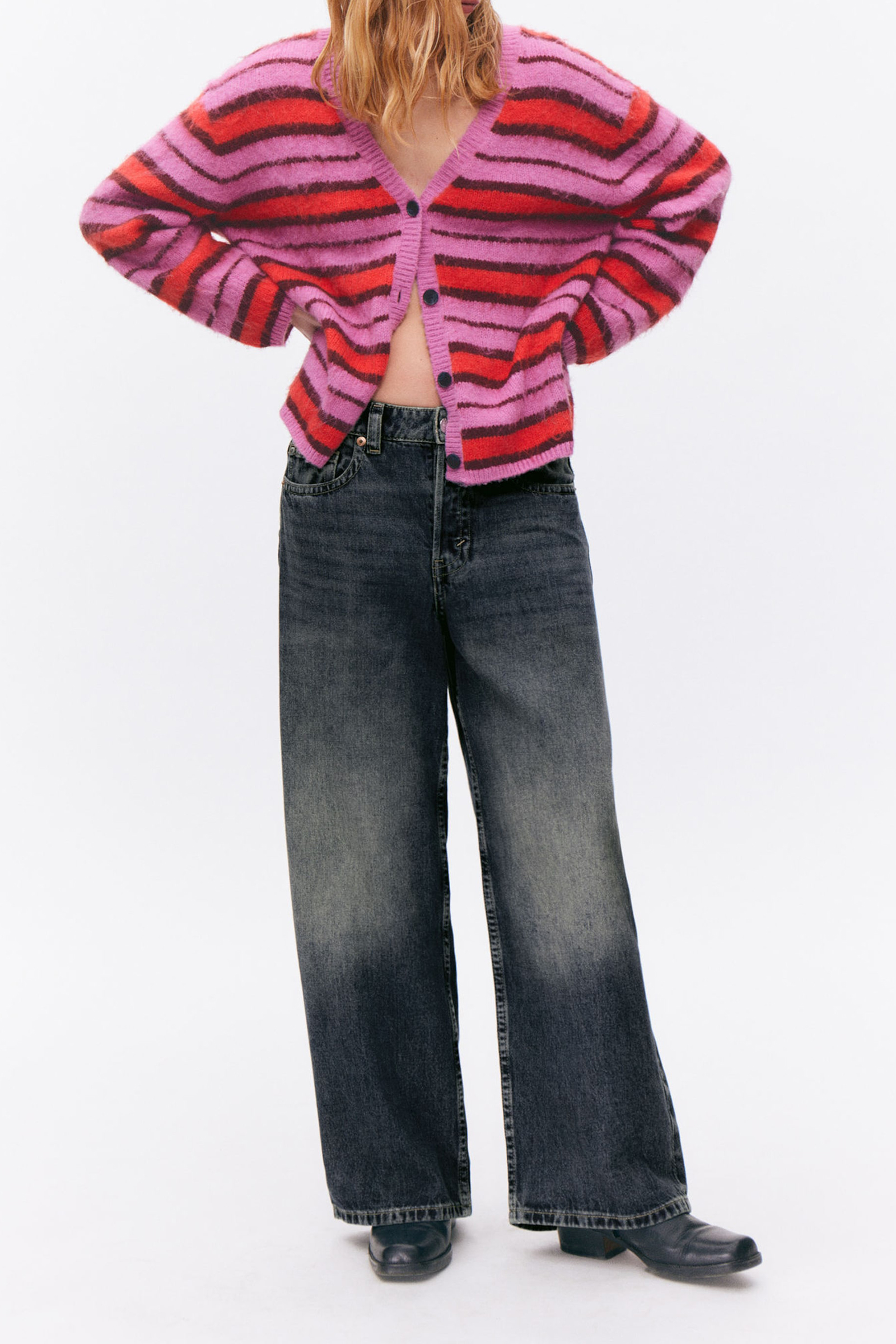 Button Up Drop Shoulder Cardigan