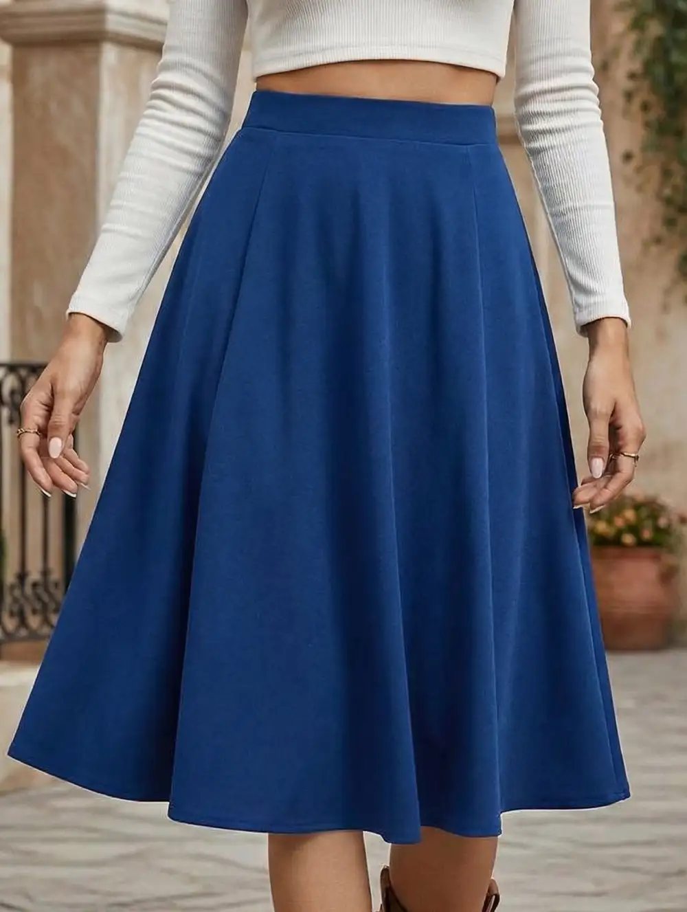 Pleated Midi Skirt