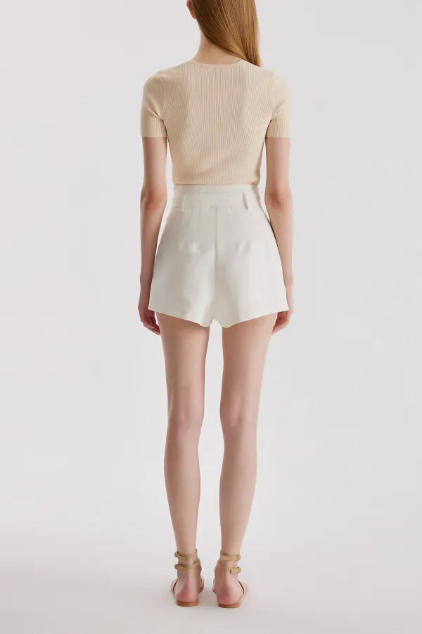 High Waist Short-White