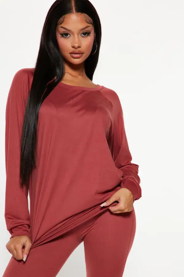 Kick Back Legging Set - Marsala