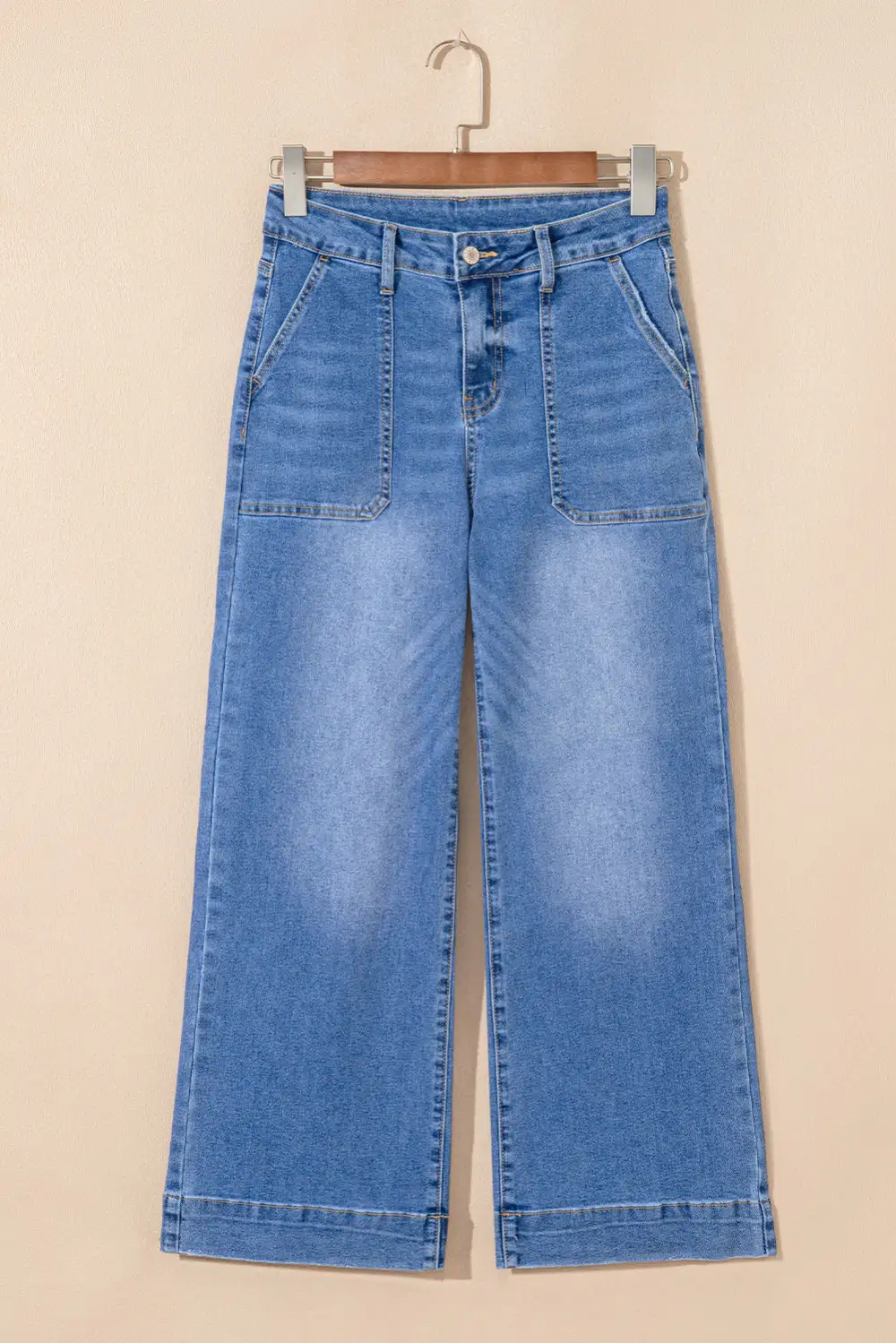 Wide Leg Cropped High Rise Jeans