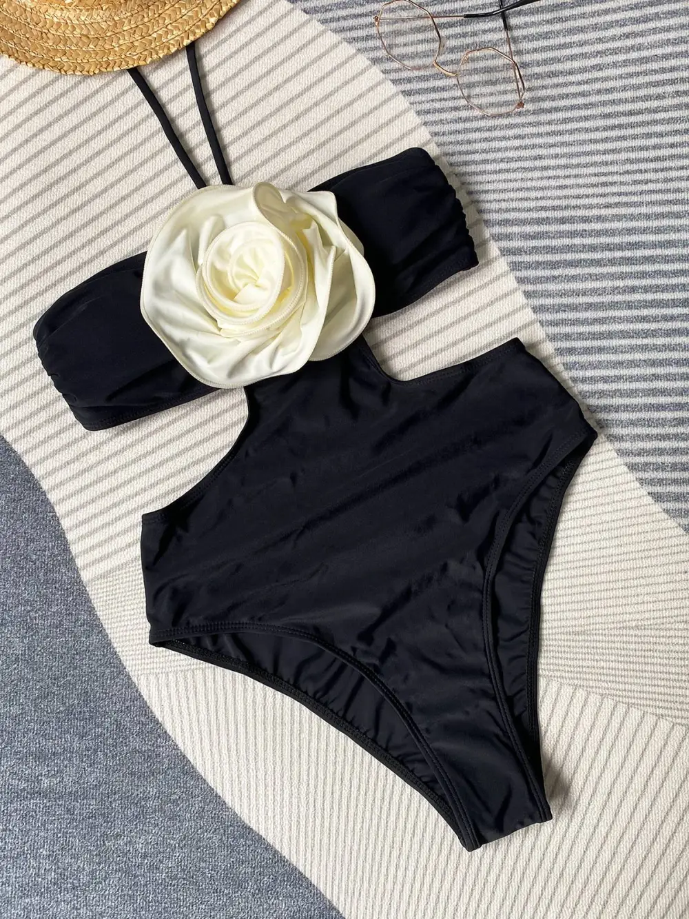 Women’s Three Dimensional Flower One-Piece Swimsuit
