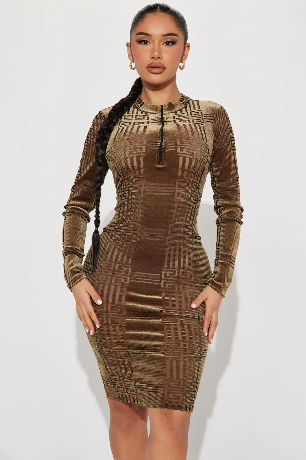 Le Mans Midi Dress - Brown