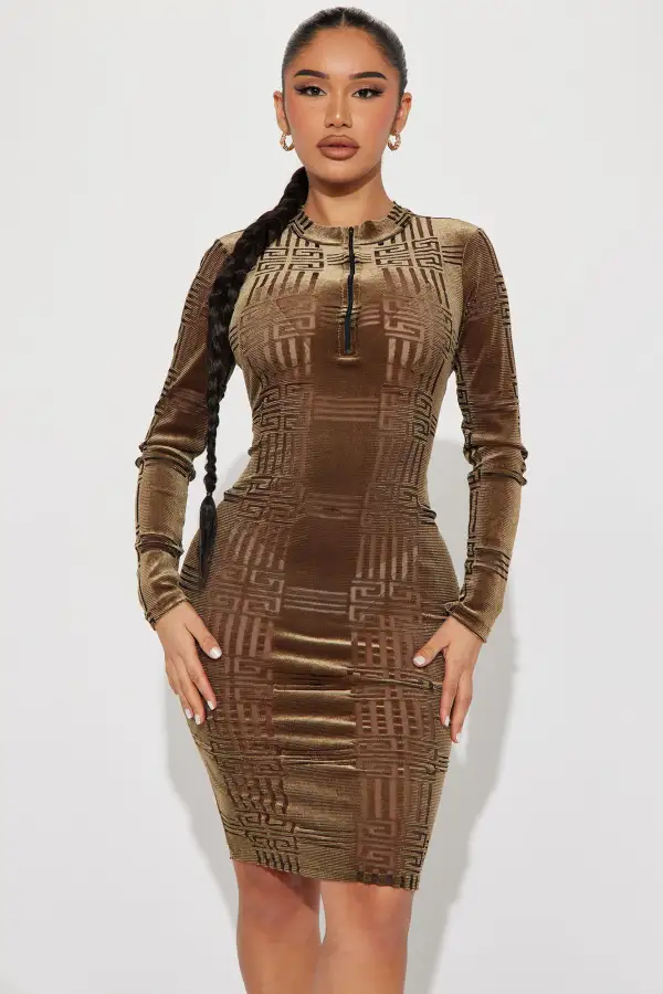 Le Mans Midi Dress - Brown