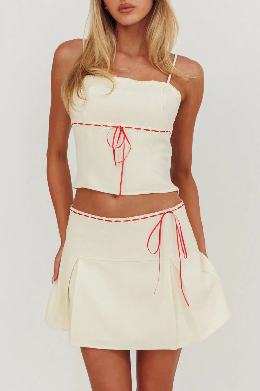 Creative Ballet Style Ruffled Lace-Up Skirt