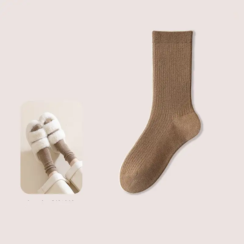 Cozy Heathered Wool Blend Crew Socks
