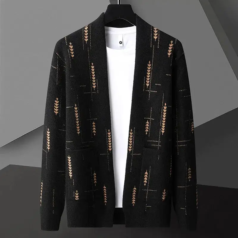 Pattern Knit Button Cardigan