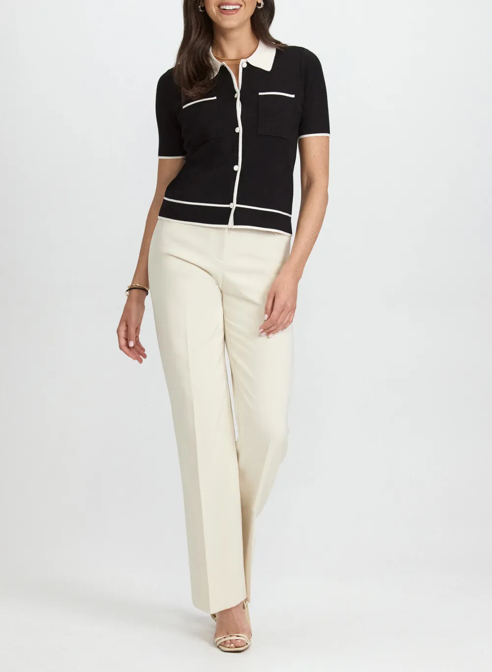Black Knit Polo Shirt