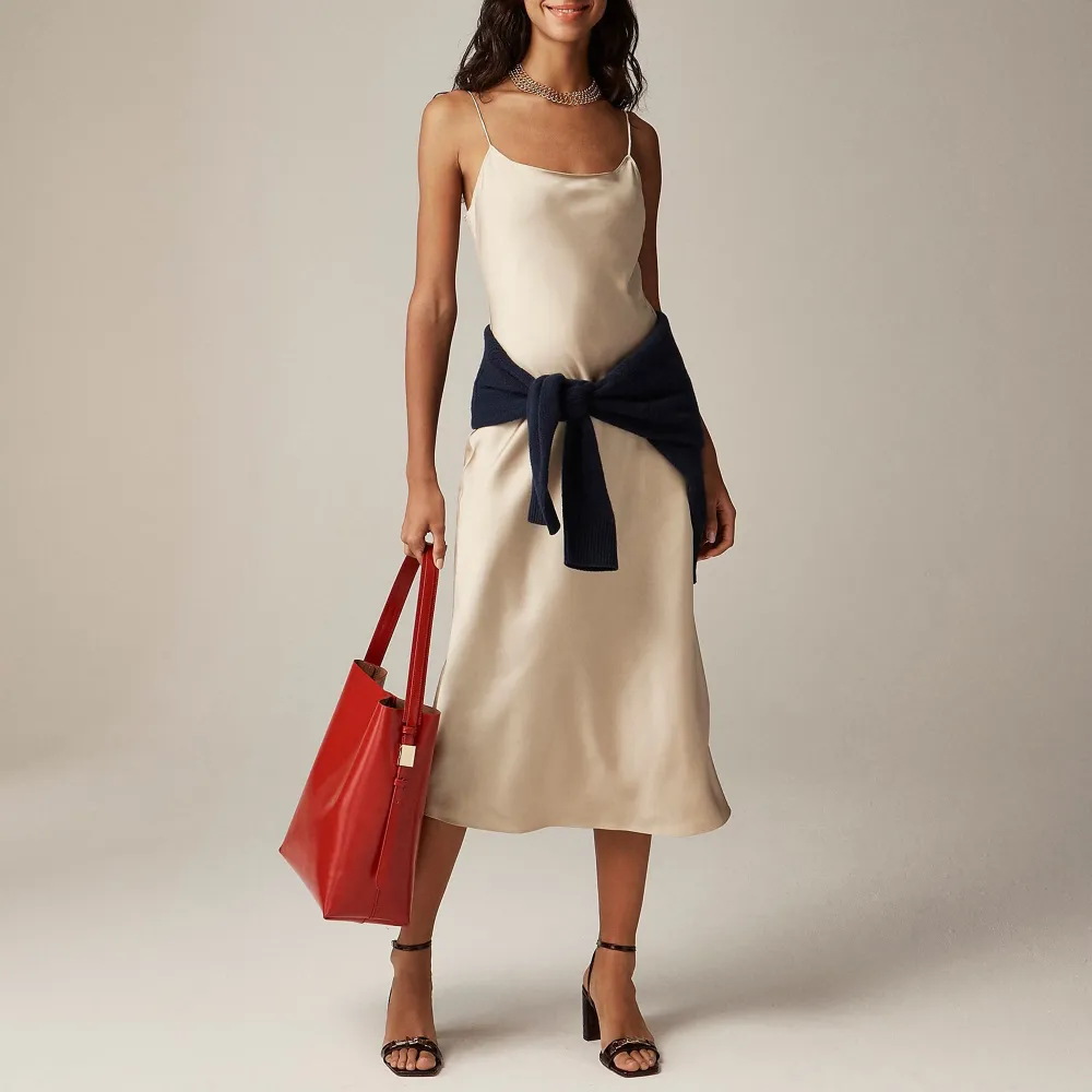 slip dress in luster charmeuse