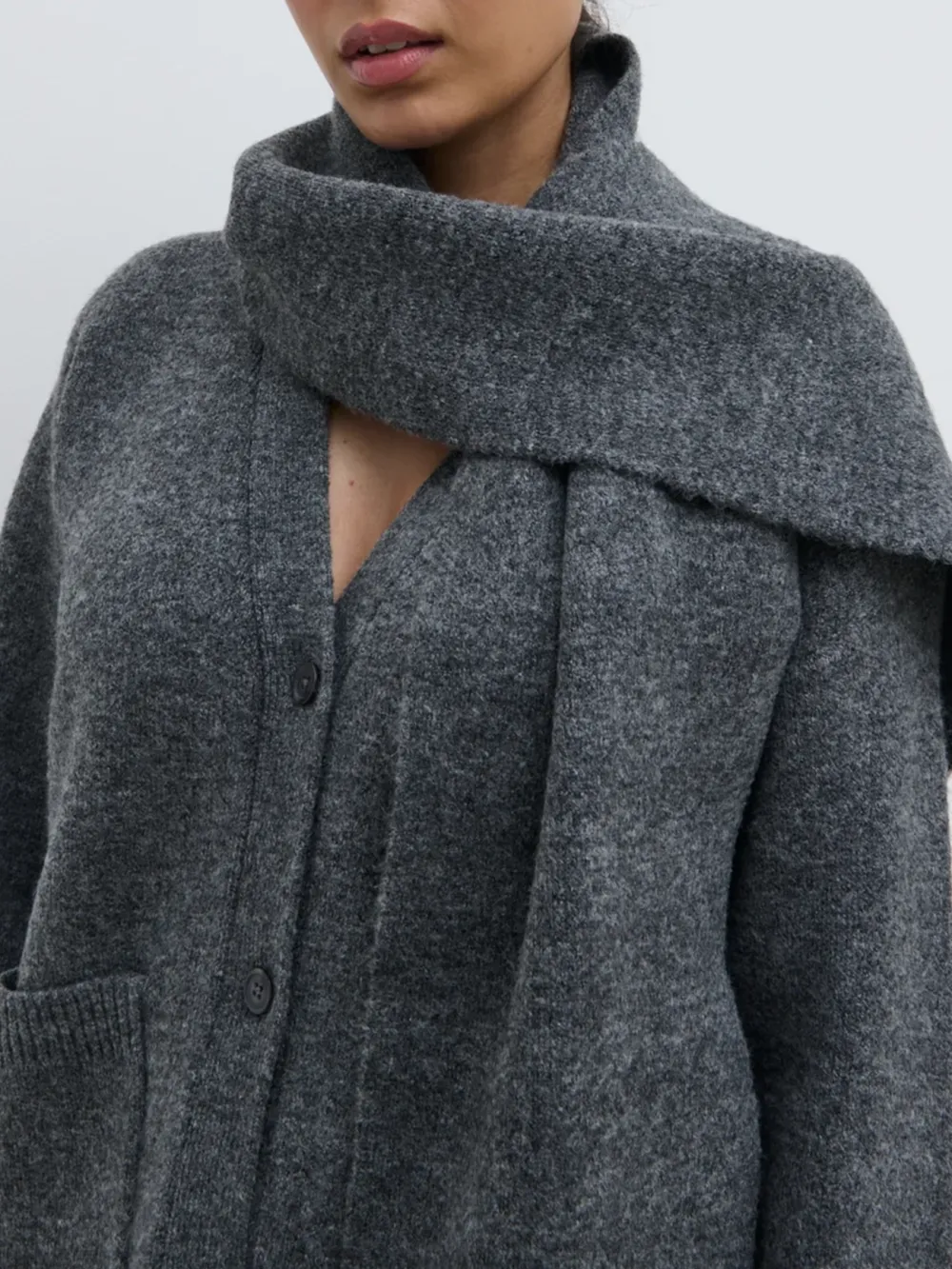 Cardigan Knit Scarf Set