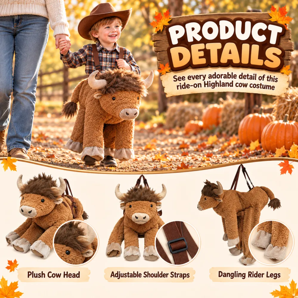 Kids Ride-On Cowboy Bull Halloween Costume