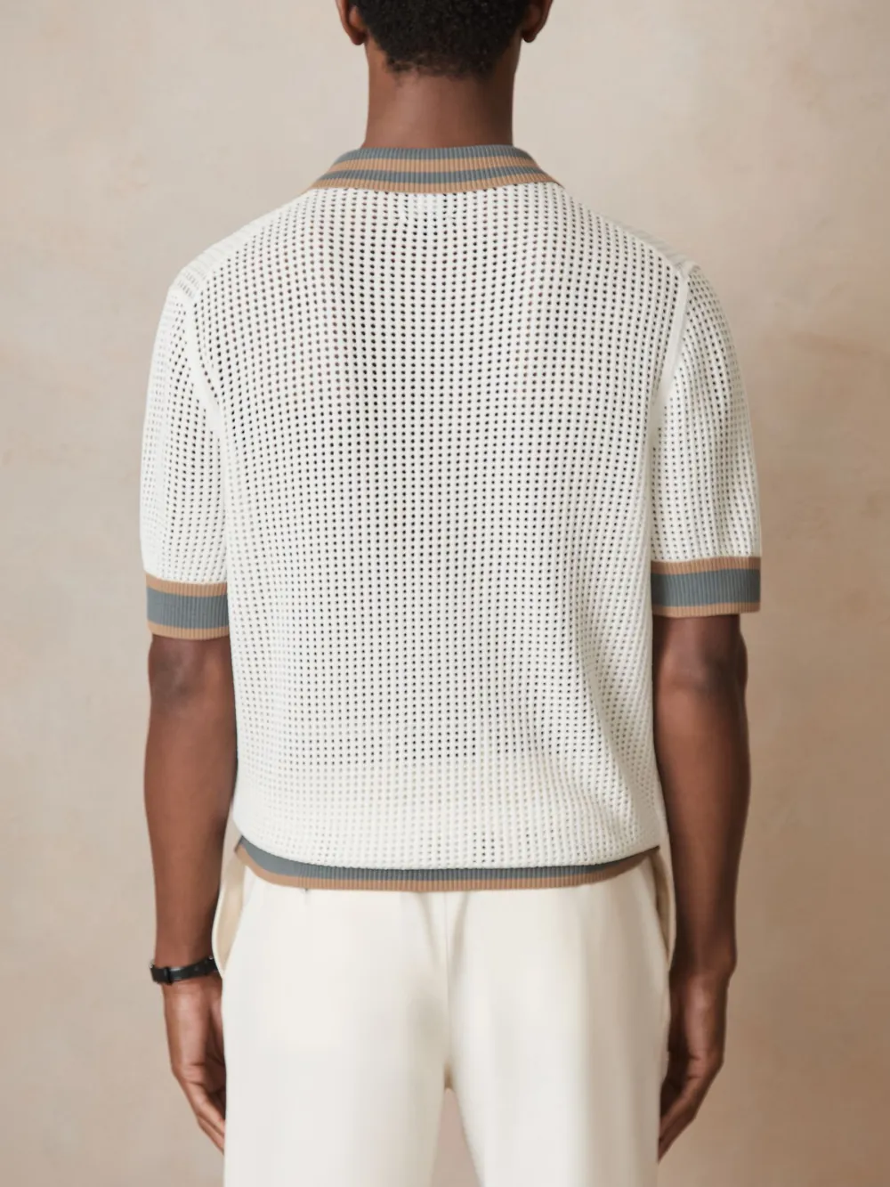 Vacation Breathable Crochet Fabric Men's Shirt