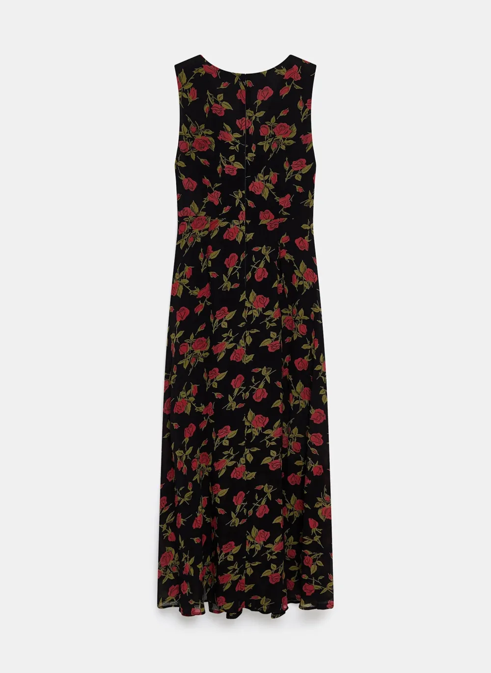 Casual Style Rose Print Midi Dress