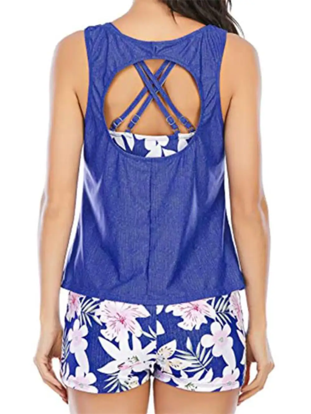 Cutout Printed Two Piece Swim Set