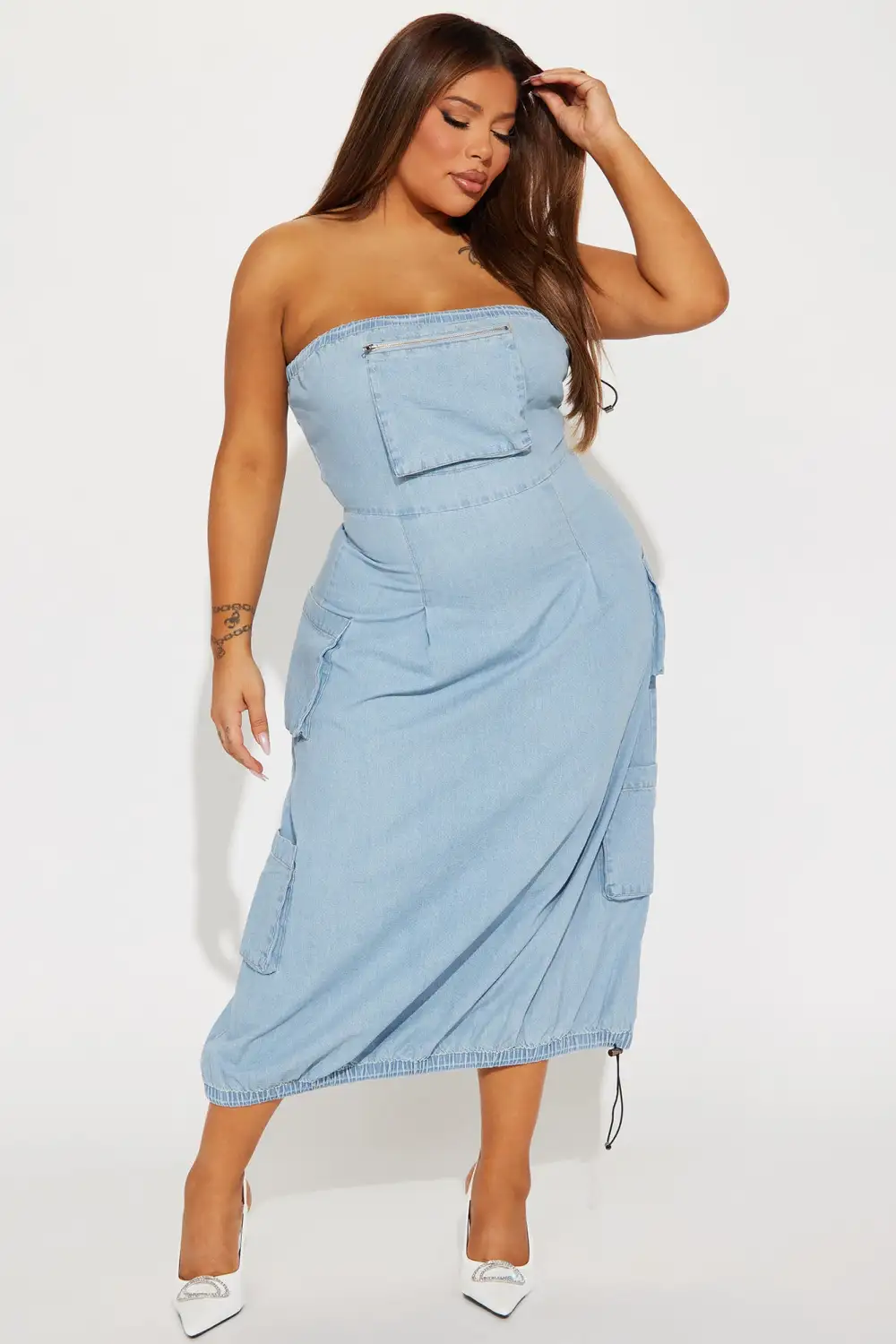 Deena Denim Maxi Dress - Light Wash