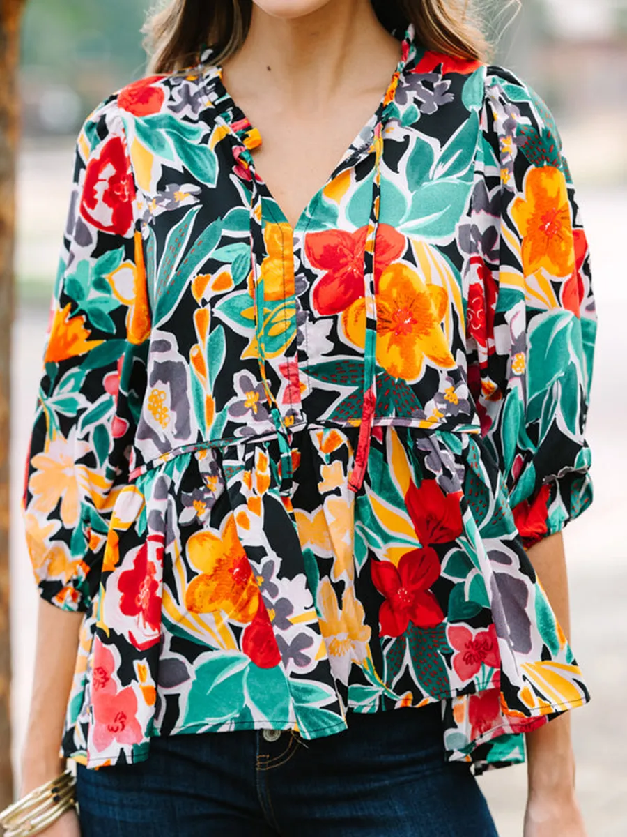 Women's Casual Floral Shirt