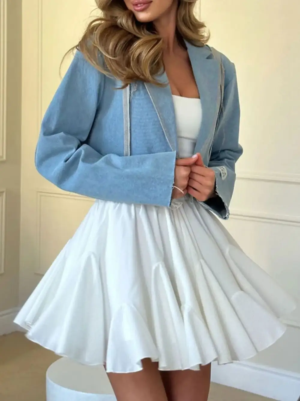 Ruffle Elastic Skirt