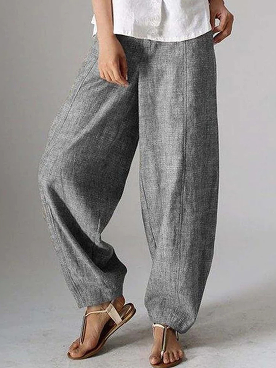 women's fashionable casual loose side pocket trousers