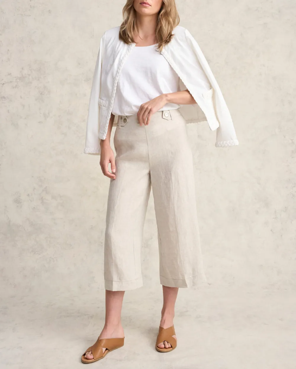 Linen Culotte - Natural Cross Dye