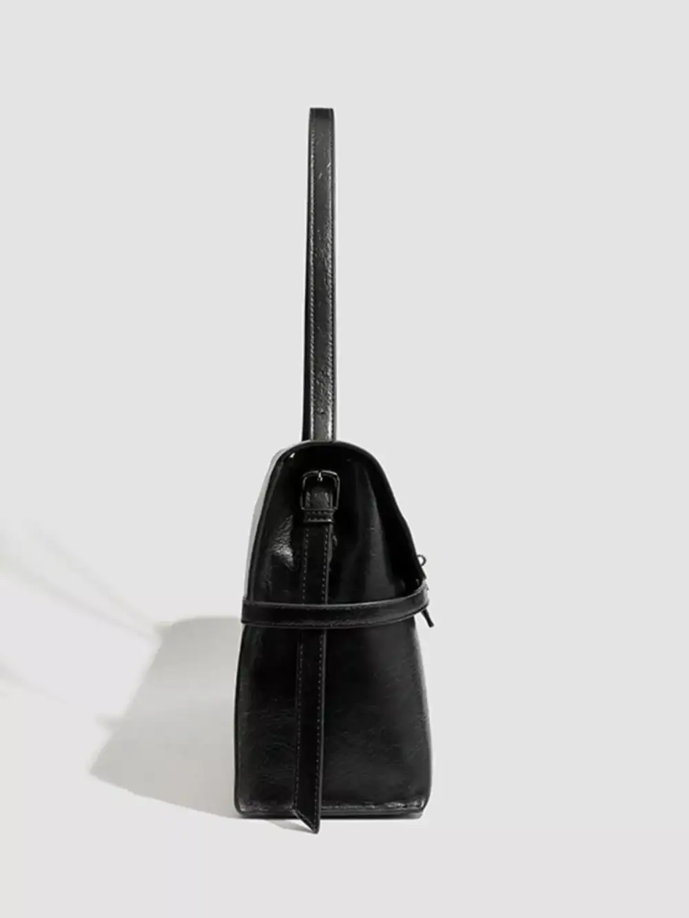 Buckle Leather Shoulder Bag